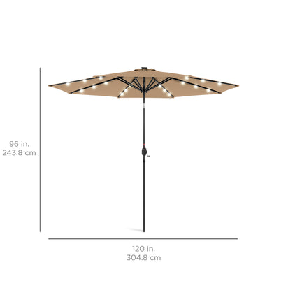 Solar LED Lighted Patio Umbrella (Tan)