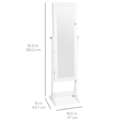 6-Tier Standing Jewelry Mirror Armoire w/ LED Lights