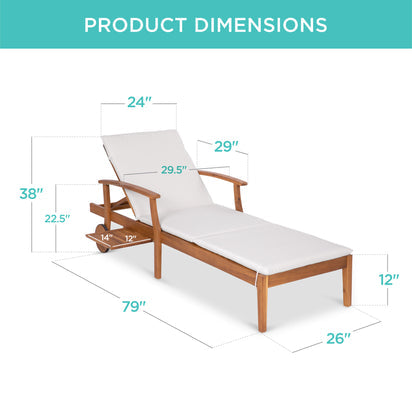 Acacia Wood Chaise Lounge Chair