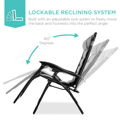 Zero Gravity Chair, Folding Recliner (Gray/Black)