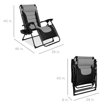 Zero Gravity Chair, Folding Recliner (Gray/Black)