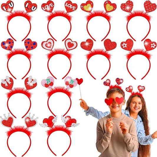 24 Pcs Valentines Day Heart Headband