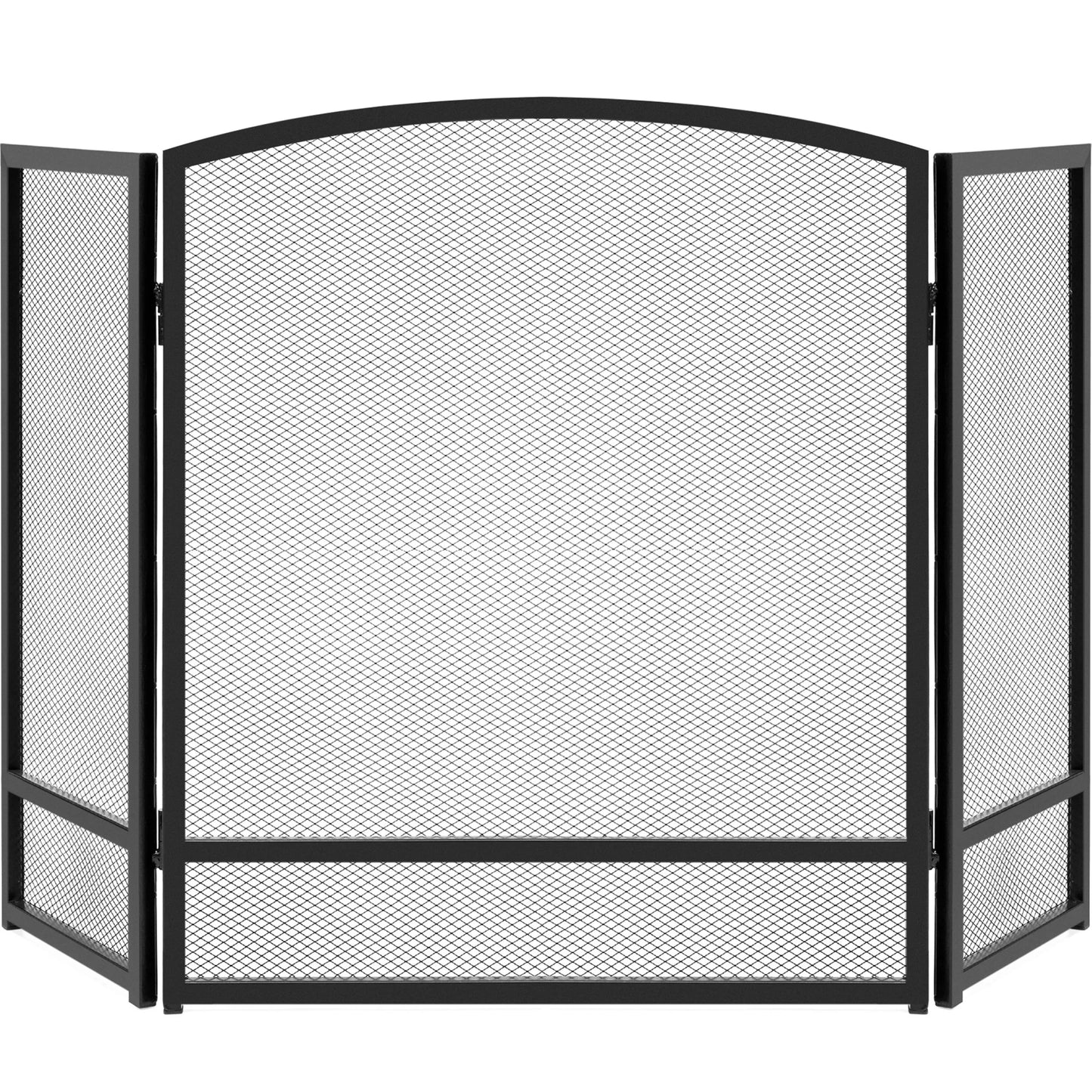 3-Panel Steel Mesh Fireplace Screen