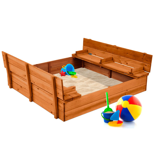 Kids Cedar Sandbox w/benches