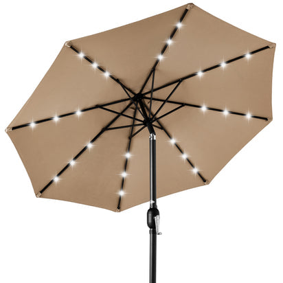 Solar LED Lighted Patio Umbrella (Tan)