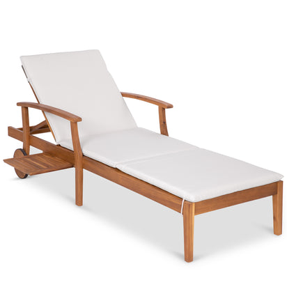 Acacia Wood Chaise Lounge Chair