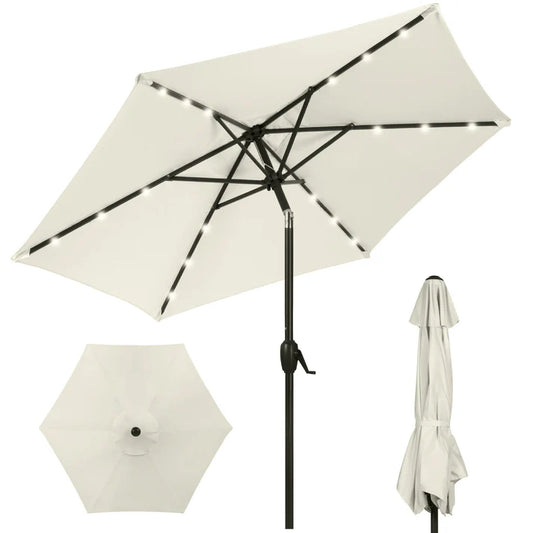 Outdoor Solar Patio Umbrella • Ivory