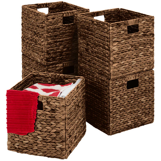 Set of 5 Collapsible Hyacinth Storage Baskets