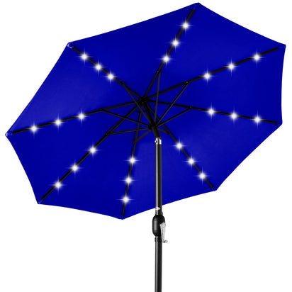 Solar LED Lighted Patio Umbrella ( Resort Blue )