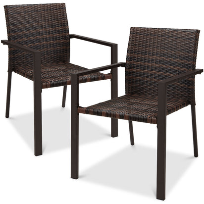 Stackable Wicker Chairs (brown)