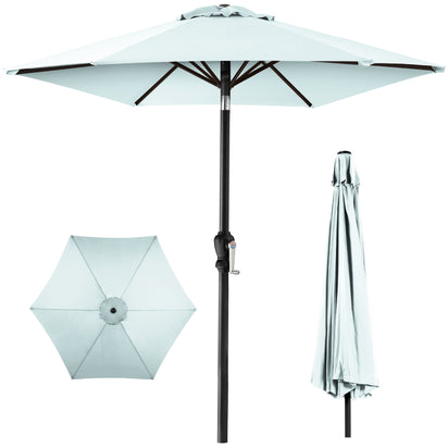 Outdoor Steel Market Patio Umbrella ( Baby Blue )