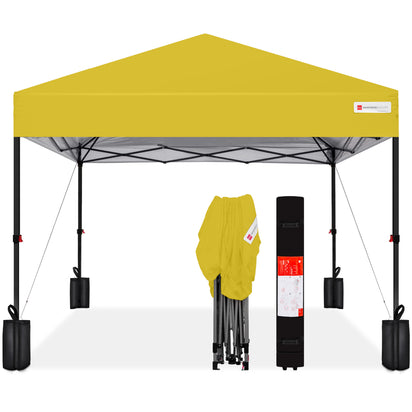 One-Person Setup Instant Pop Up Canopy. (Yellow)