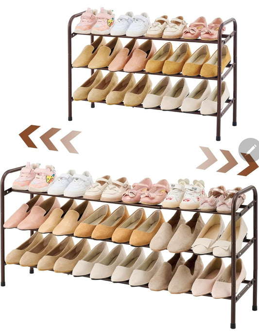 3-Tier Shoe Rack Expandable