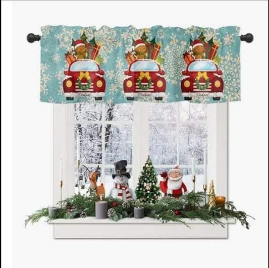 Christmas Valances Curtain for Kitchen Windows