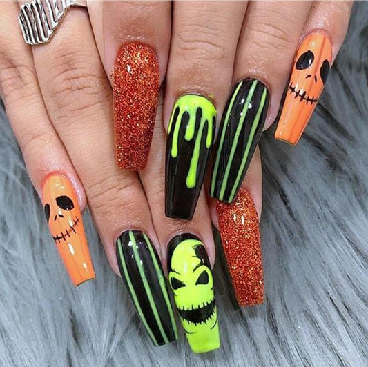 Halloween Long Press on Nails