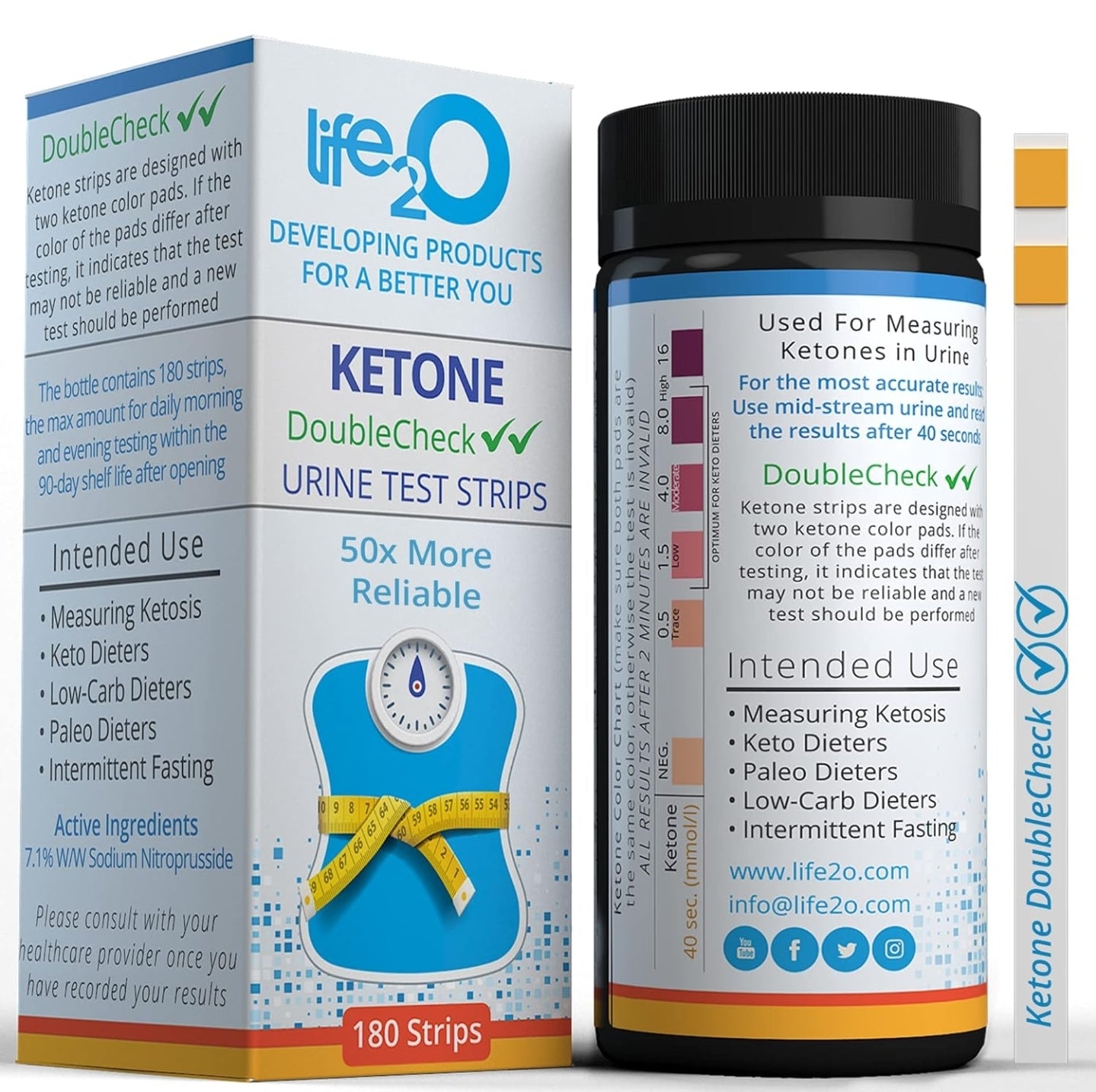 DoubleCheck ✓✓ Ketone Test Strips 180ct,