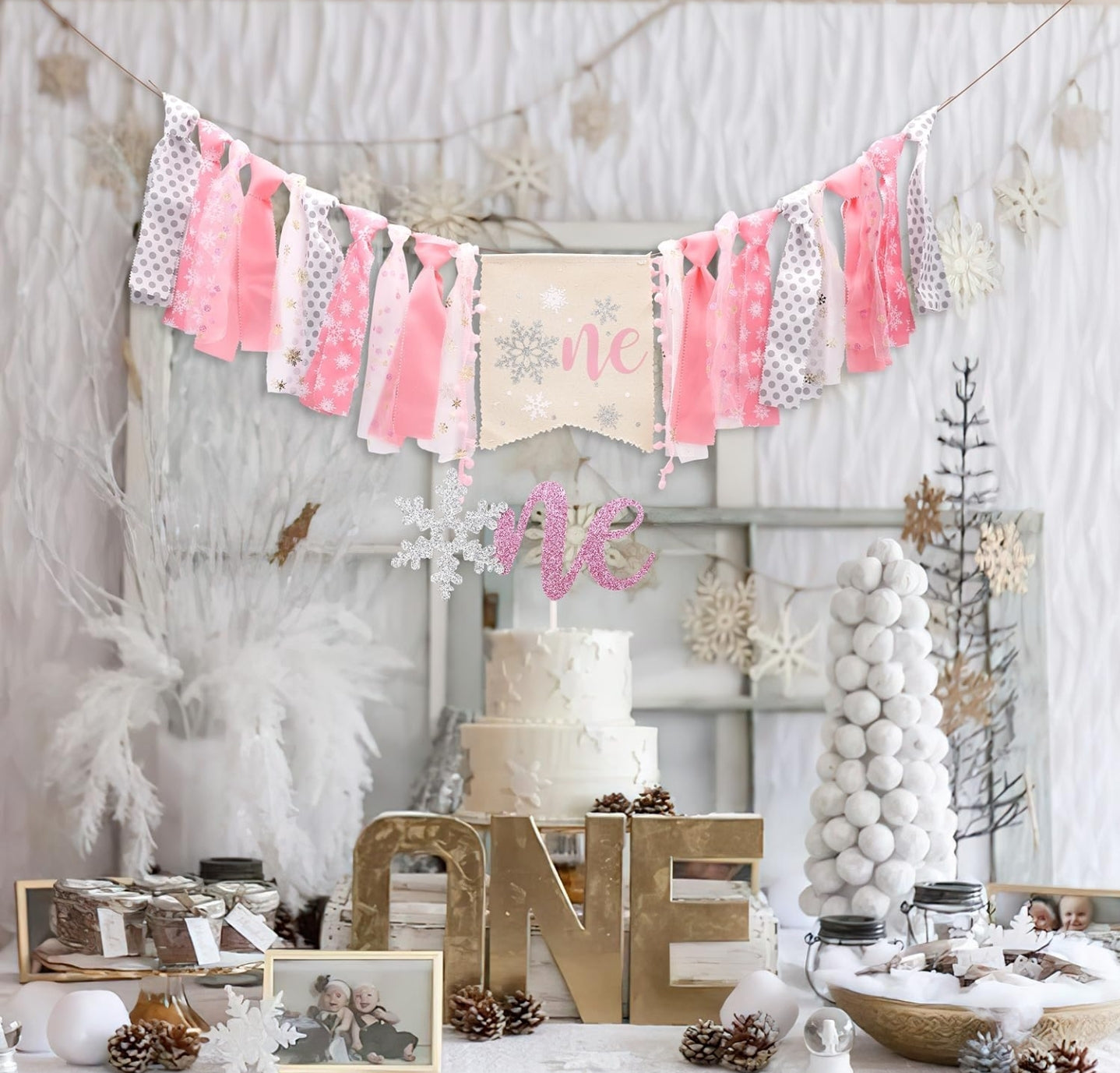 Baby Girls Winter First Birthday Party Decorations