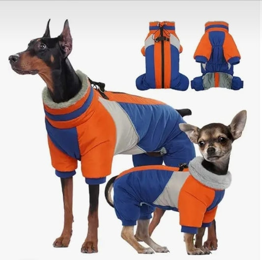 Dog Coats for Medium Dogs with Harness Built in (Blue L)