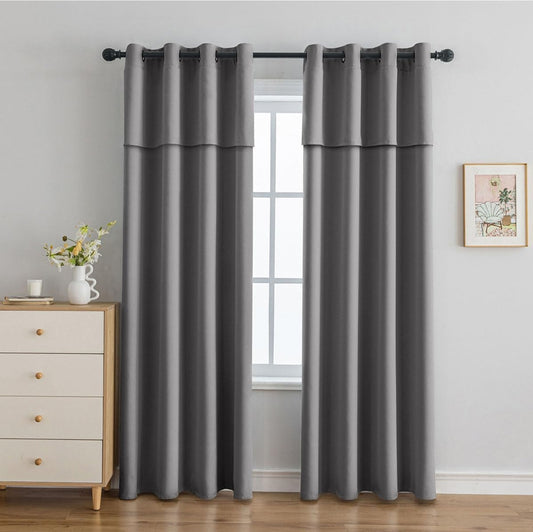 Blackout Curtains for Bedroom (Grey,42Wx63L inch 2 Panels)