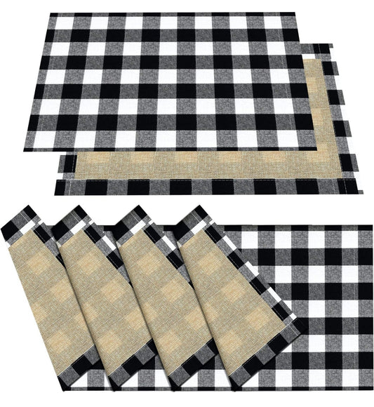 Black and White Buffalo Check Placemats