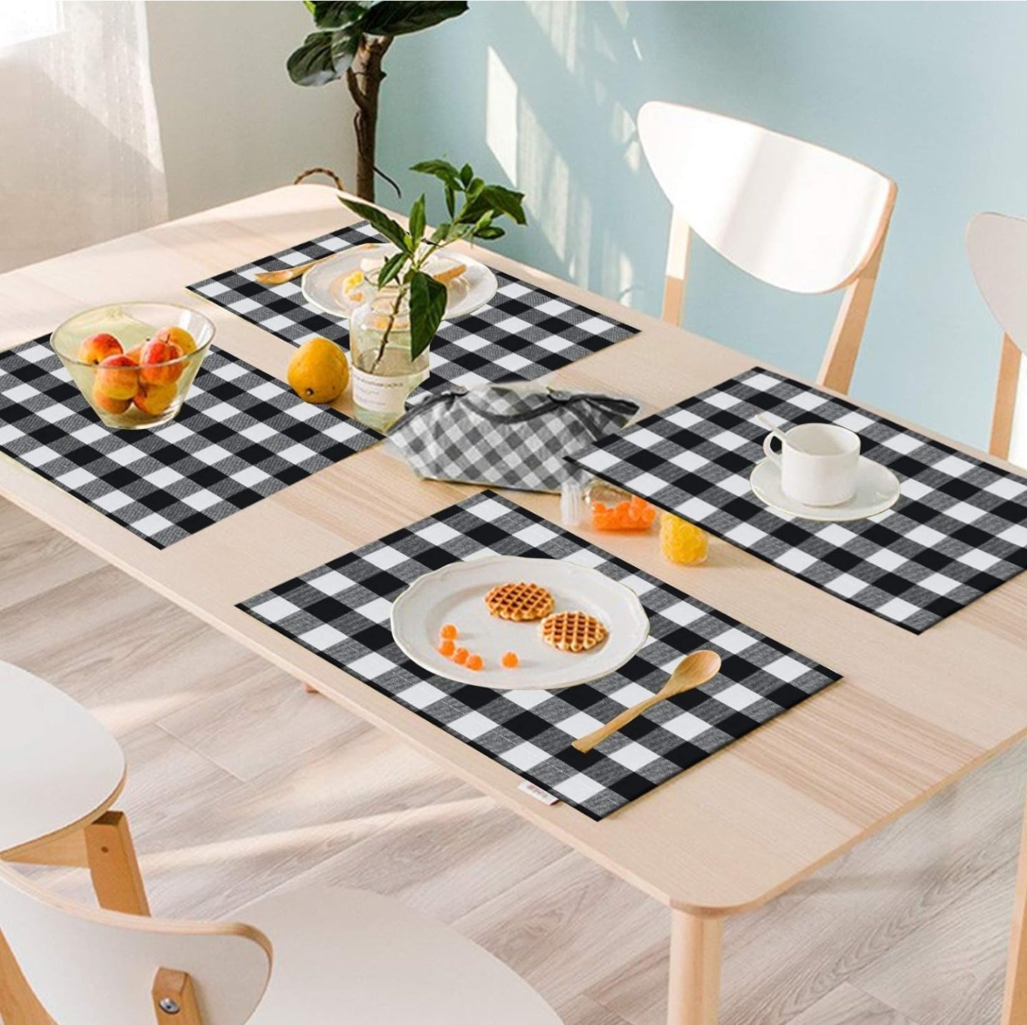 Black and White Buffalo Check Placemats