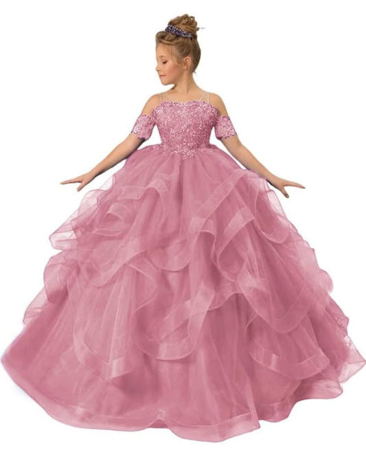 Flower Girl Dresses for Wedding  Dress Size Girls 12 color pink