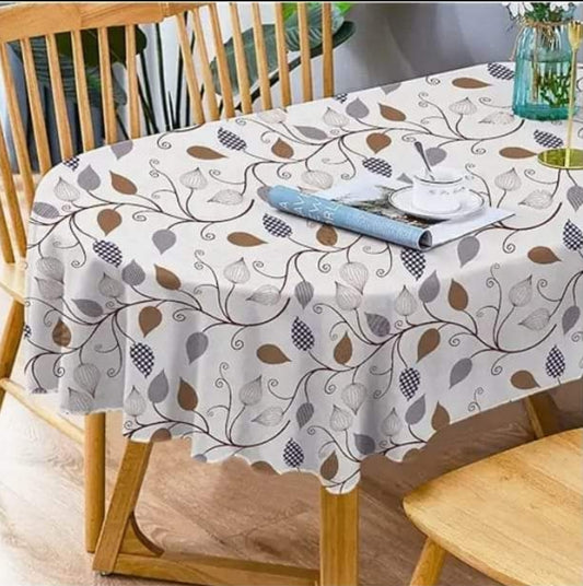 Oval Tablecloth Brown Leaf Tablecloth