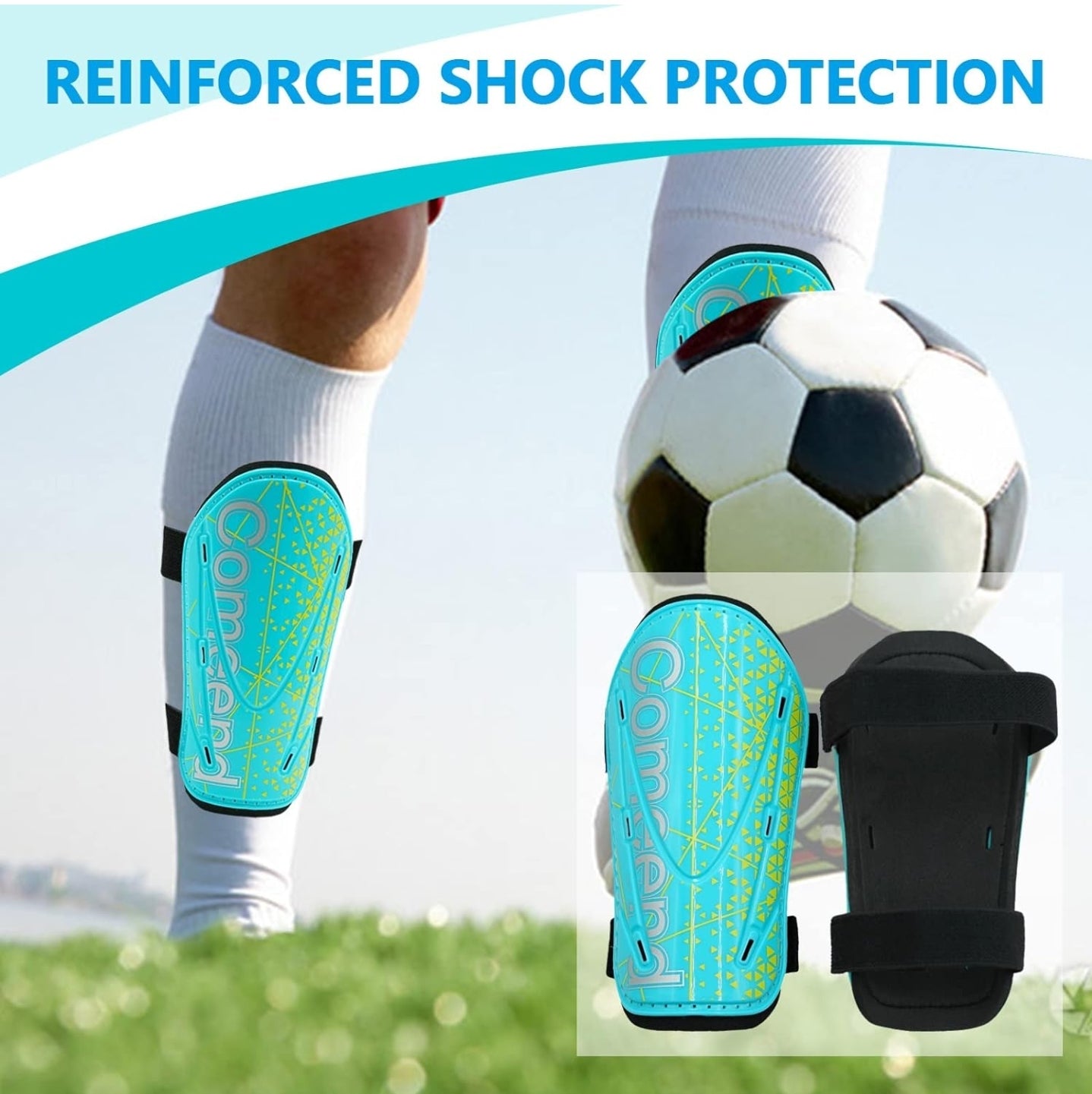 Soccer Shin Guards ( small - teal )