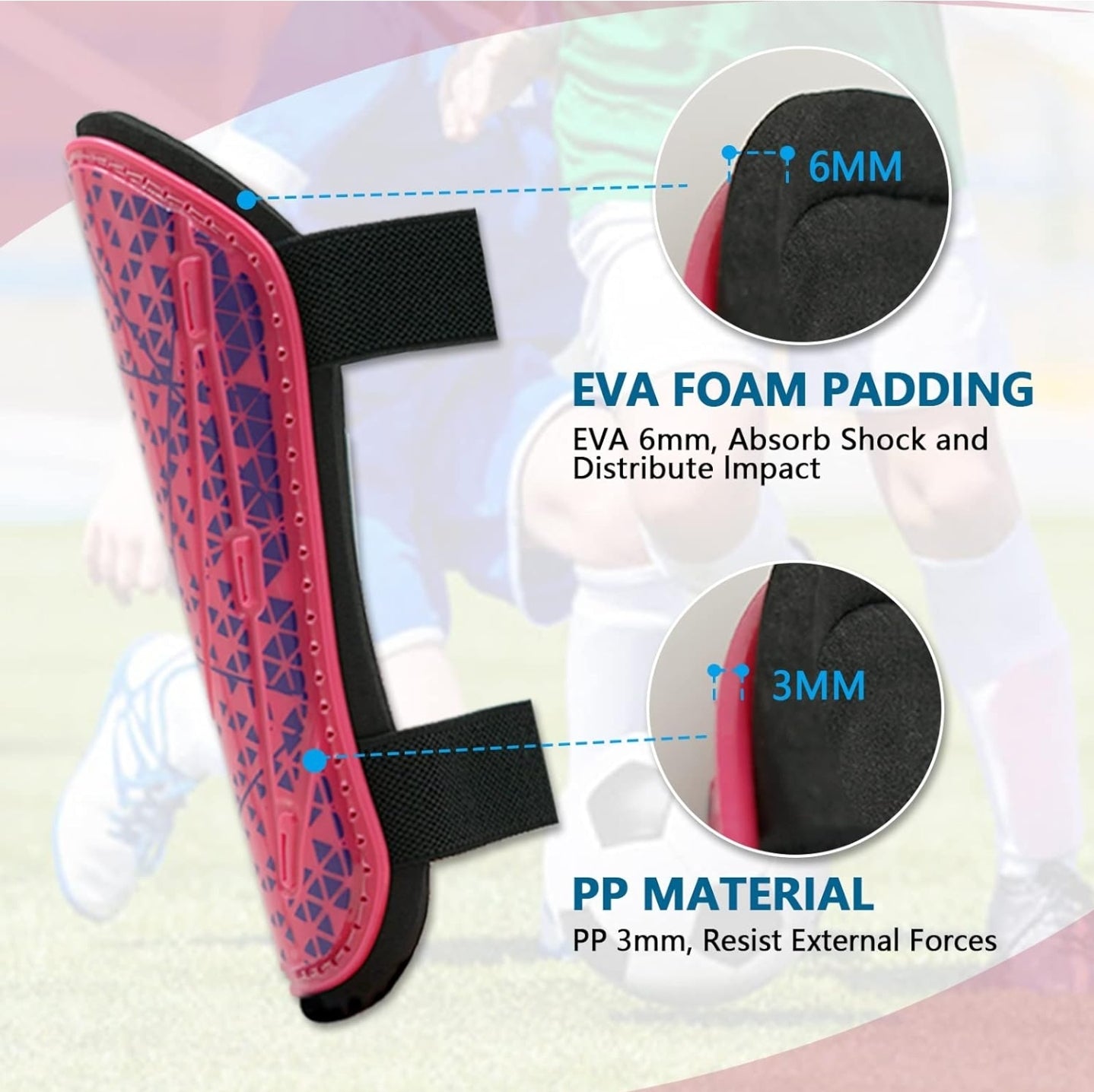 Soccer Shin Guards ( medium - pink )