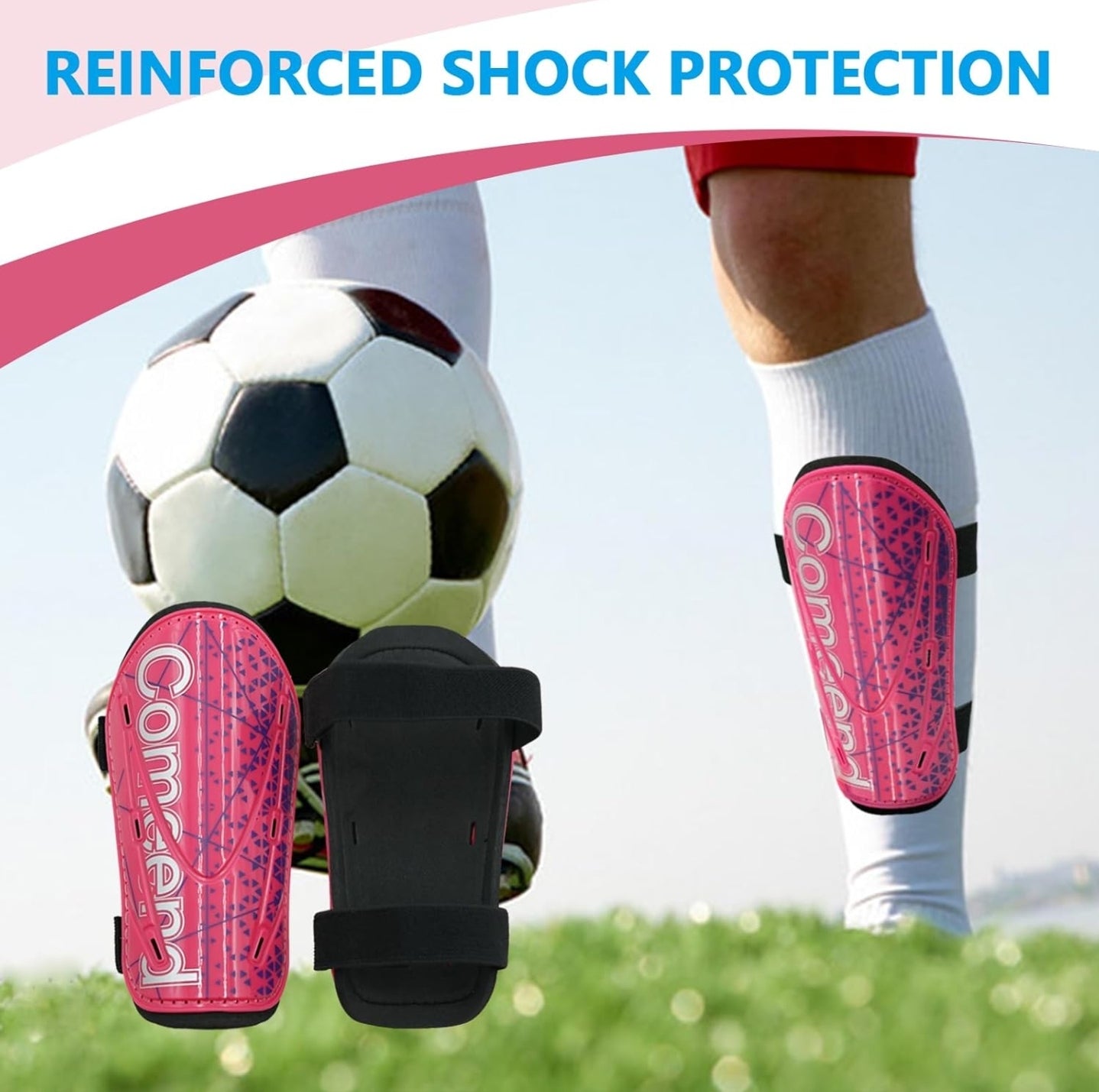 Soccer Shin Guards ( medium - pink )