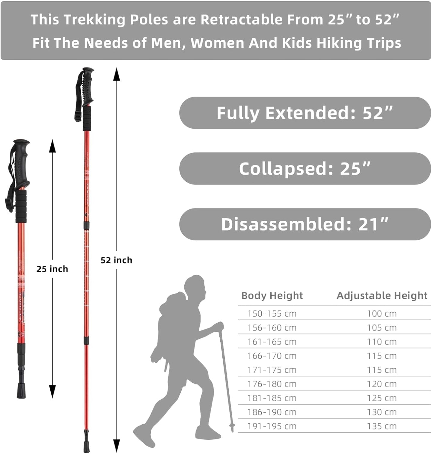 Adjustable Hiking Pole for Men and Women