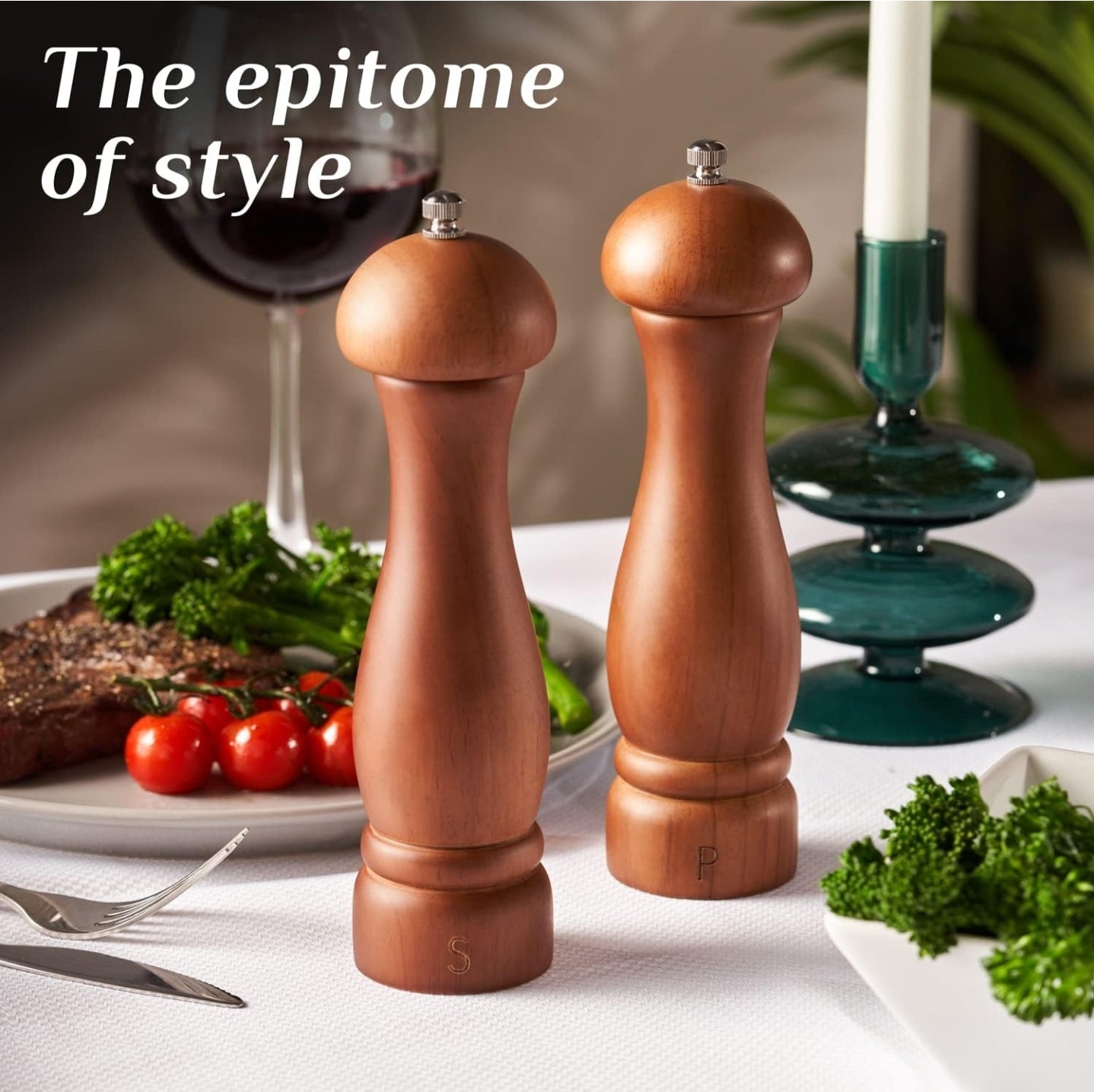 Wooden Salt and Pepper Grinder Set