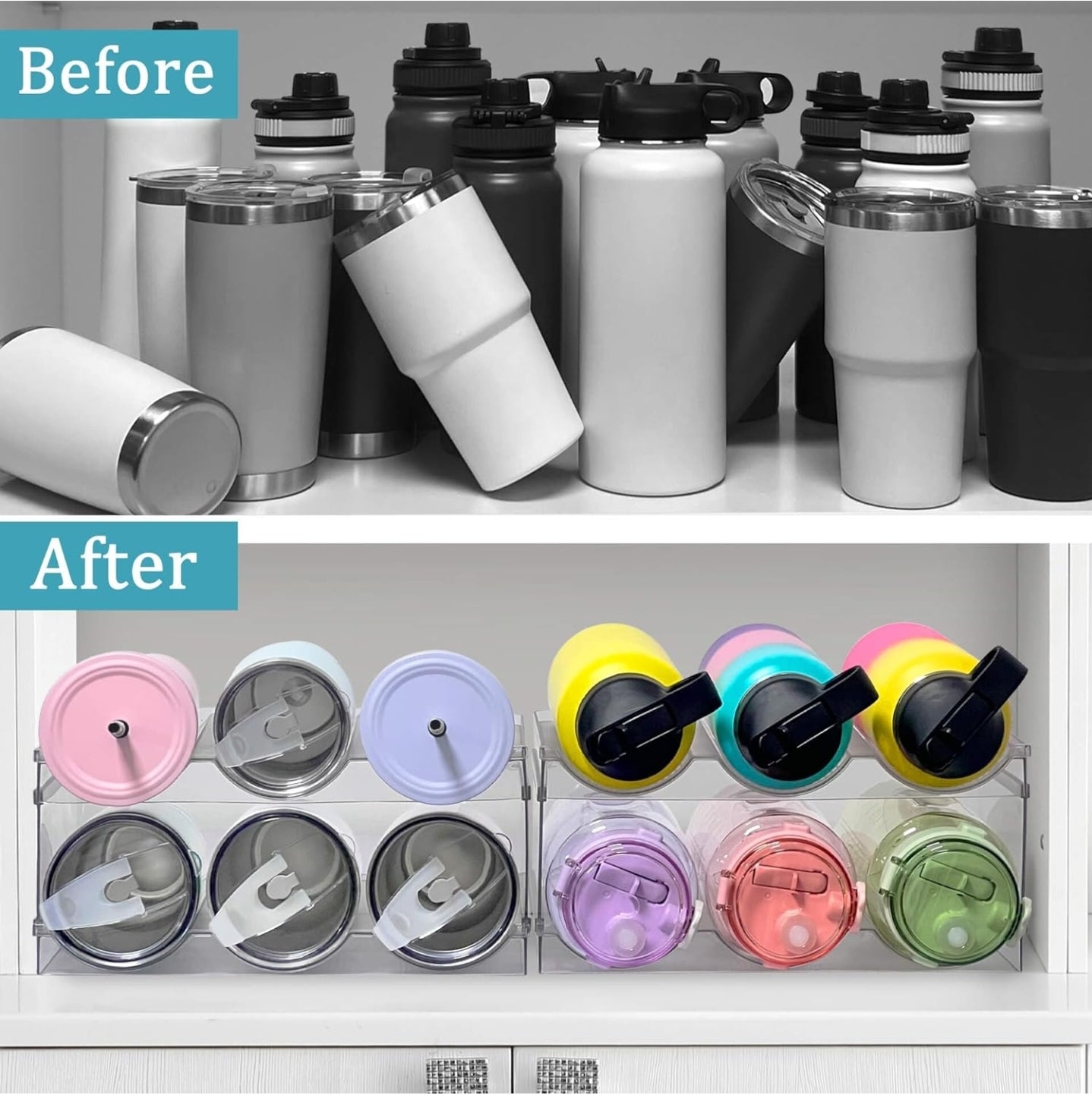 4 Pack Stackable Water Bottle Organizer