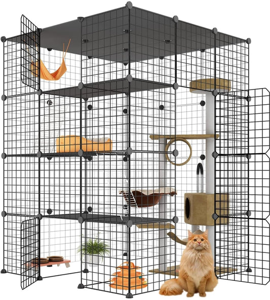 Large Cat Cage, Cat Enclosures Indoor with Balcony