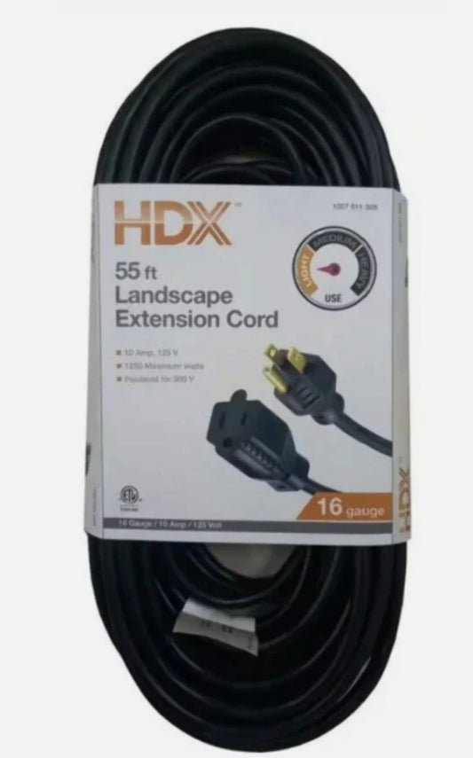 HDX 55 Ft. 16/3 Green Outdoor Extension Cord (1-Pack)