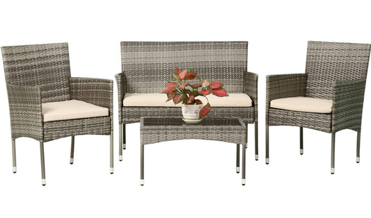 Set 4 Pieces Patio Furniture Set