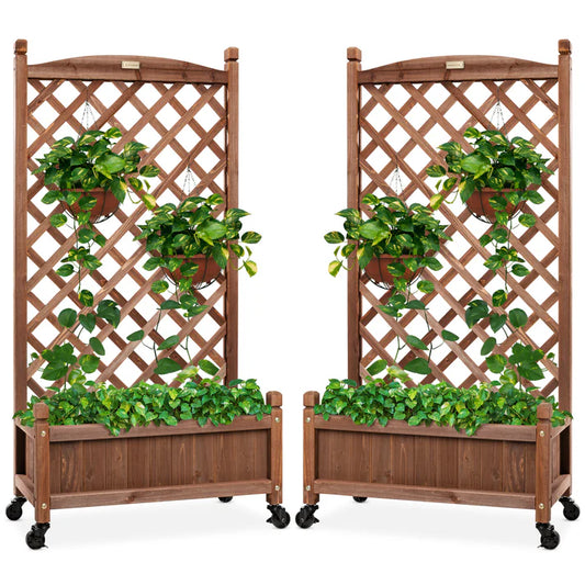 Set of 2 Wood Planter Box